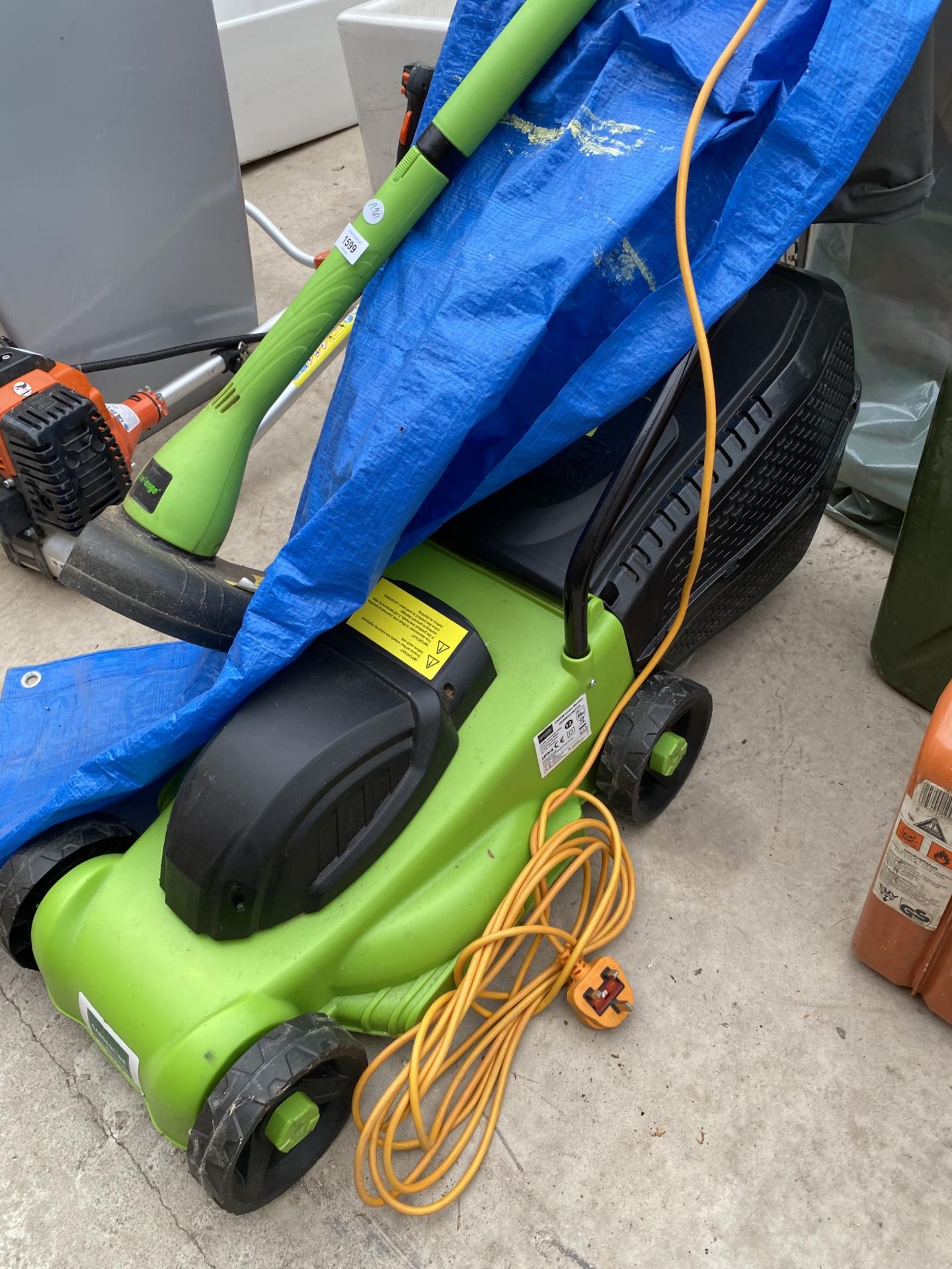 A GARDENLINE ELECTRIC LAWN MOWER AND A GRASS STRIMMER - Image 2 of 2