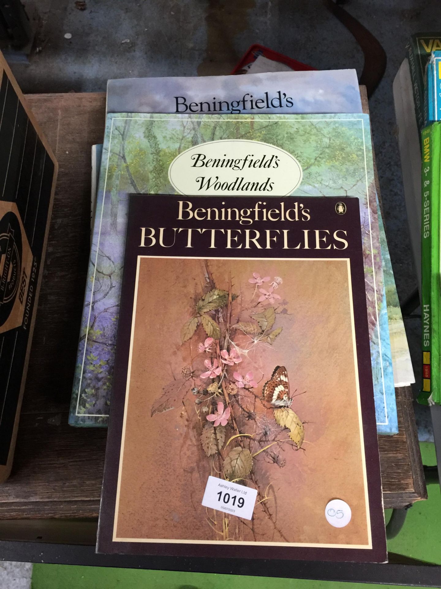 FOUR BENINGFILD'S BOOKS, 'BUTTERFLIES', 'WOODLANDS', AND 'ENGLISH LANDSCAPE'