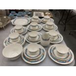 A LARGE QUANTITY OF VINTAGE CROWN STAFFORDSHIRE CHINA CUPS, SAUCERS, SIDE PLATES, A CREAM JUG, SUGAR