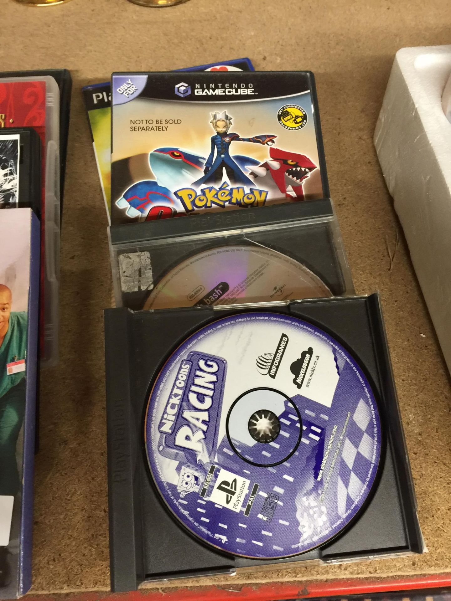 A NINTENDO GAMECUBE POKEMON GAME, 2 PS1 GAMES, PEEP SHOW AND SCRUBS DVDS, ETC - Image 2 of 4