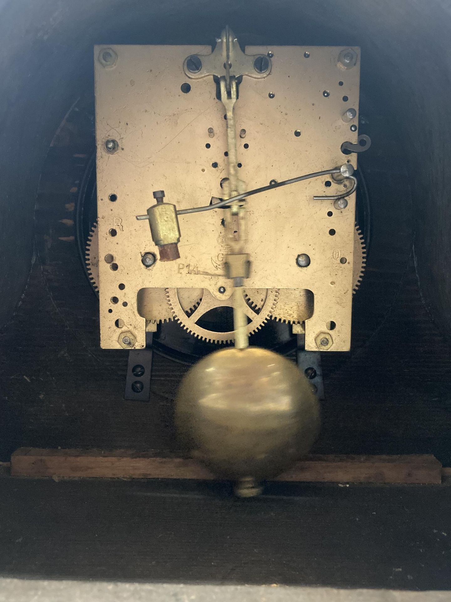 TWO VINTAGE MANTLE CLOCKS TO INCLUDE A BENTIMA, BOTH WITH PENDULUMS - Image 4 of 6