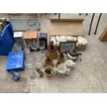 AN ASSORTMENT OF ITEMS TO INCLUDE GLASS WARE AND CERAMICS ETC