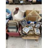 AN ASSORTMENT OF HOUSEHOLD CLEARANCE ITEMS TO INCLUDE PRINTS AND PICTURES ETC