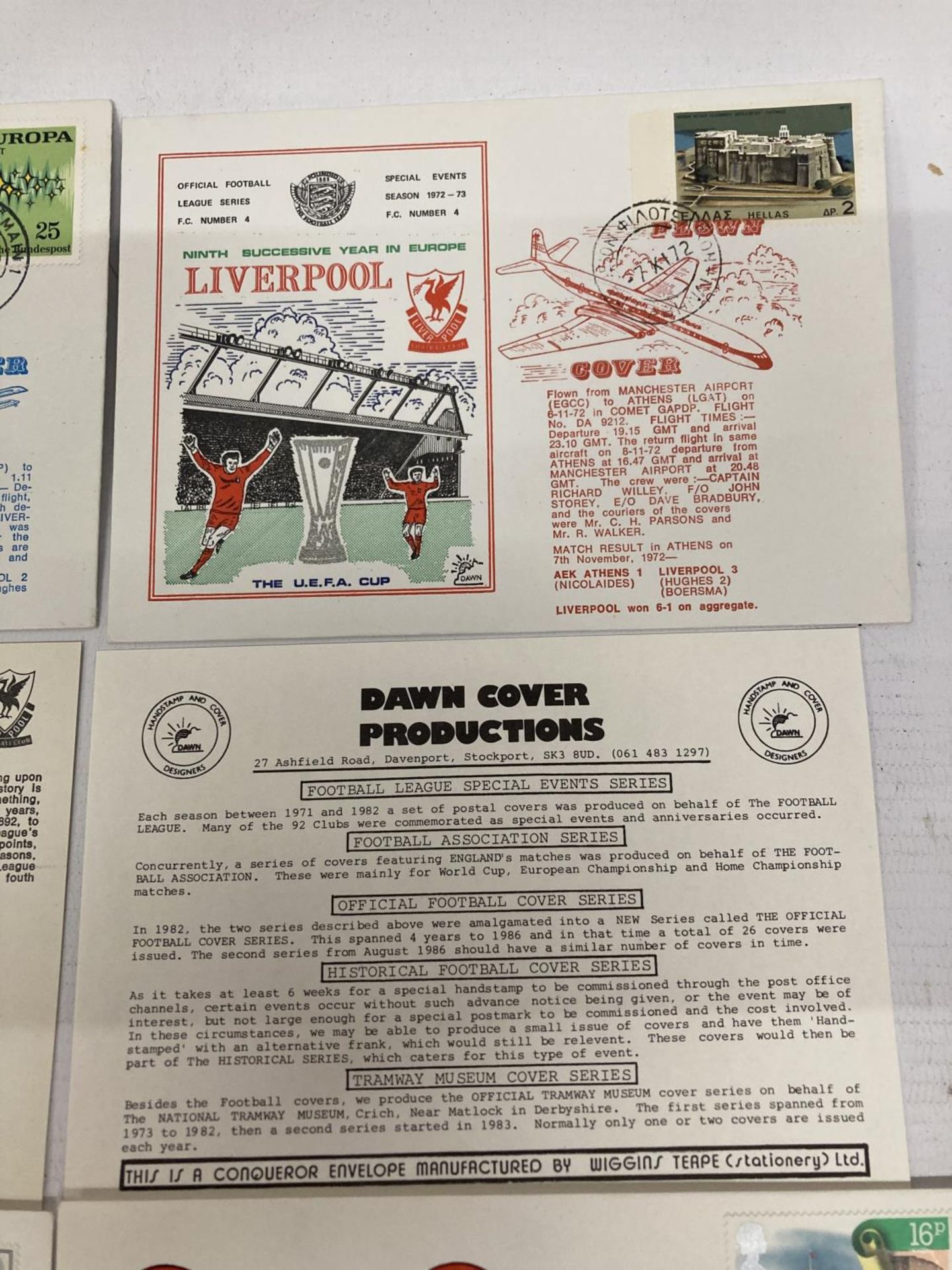 A SELECTION OF LIVERPOOL FOOTBALL CLUB 1972 - 1986 FLOWN COVERS TOGETHER WITH CUP FINAL SPECIAL - Image 3 of 6