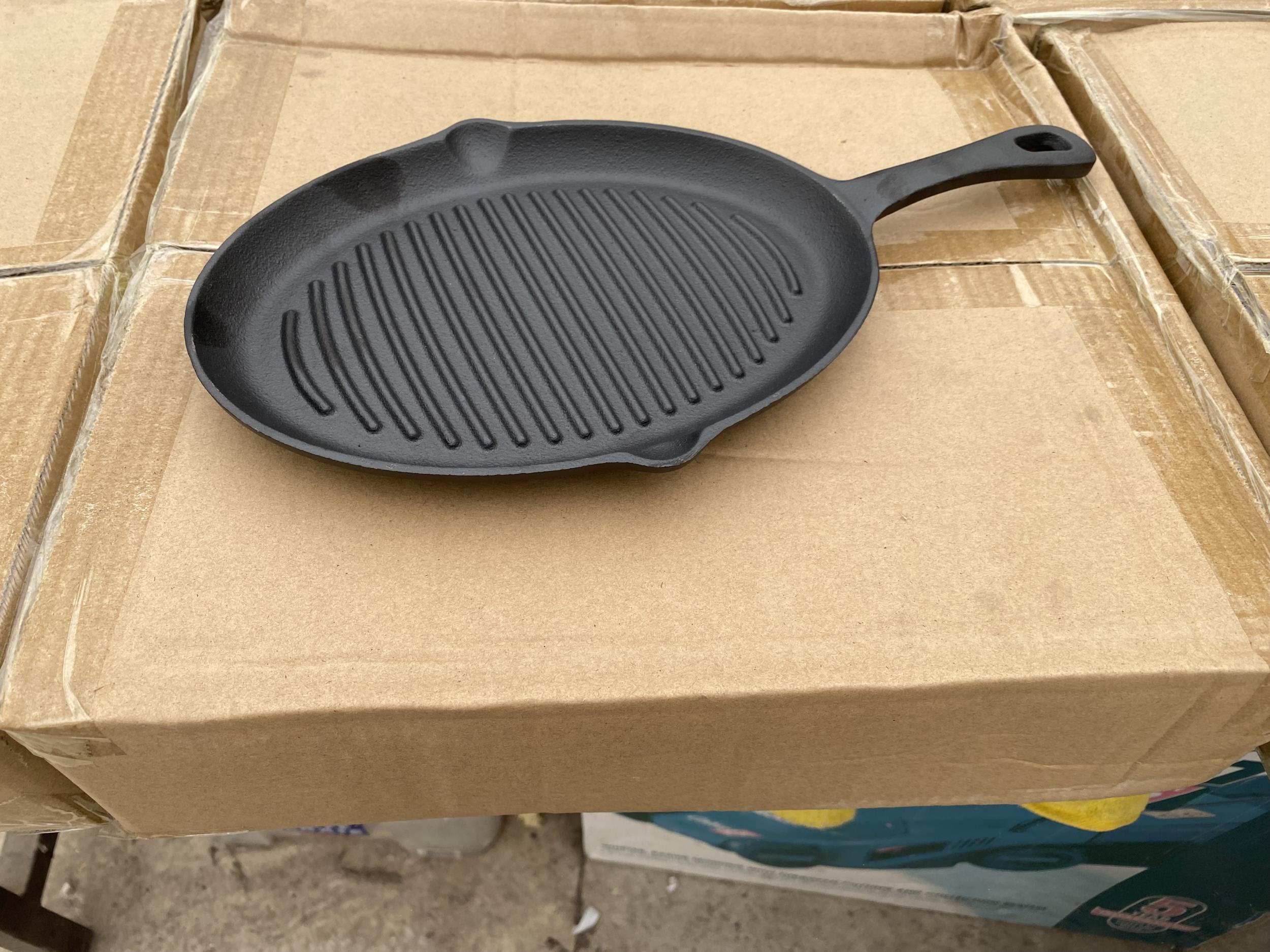APPROXIMATELY TEN AS NEW AND BOXED CAST IRON SKILLET PANS