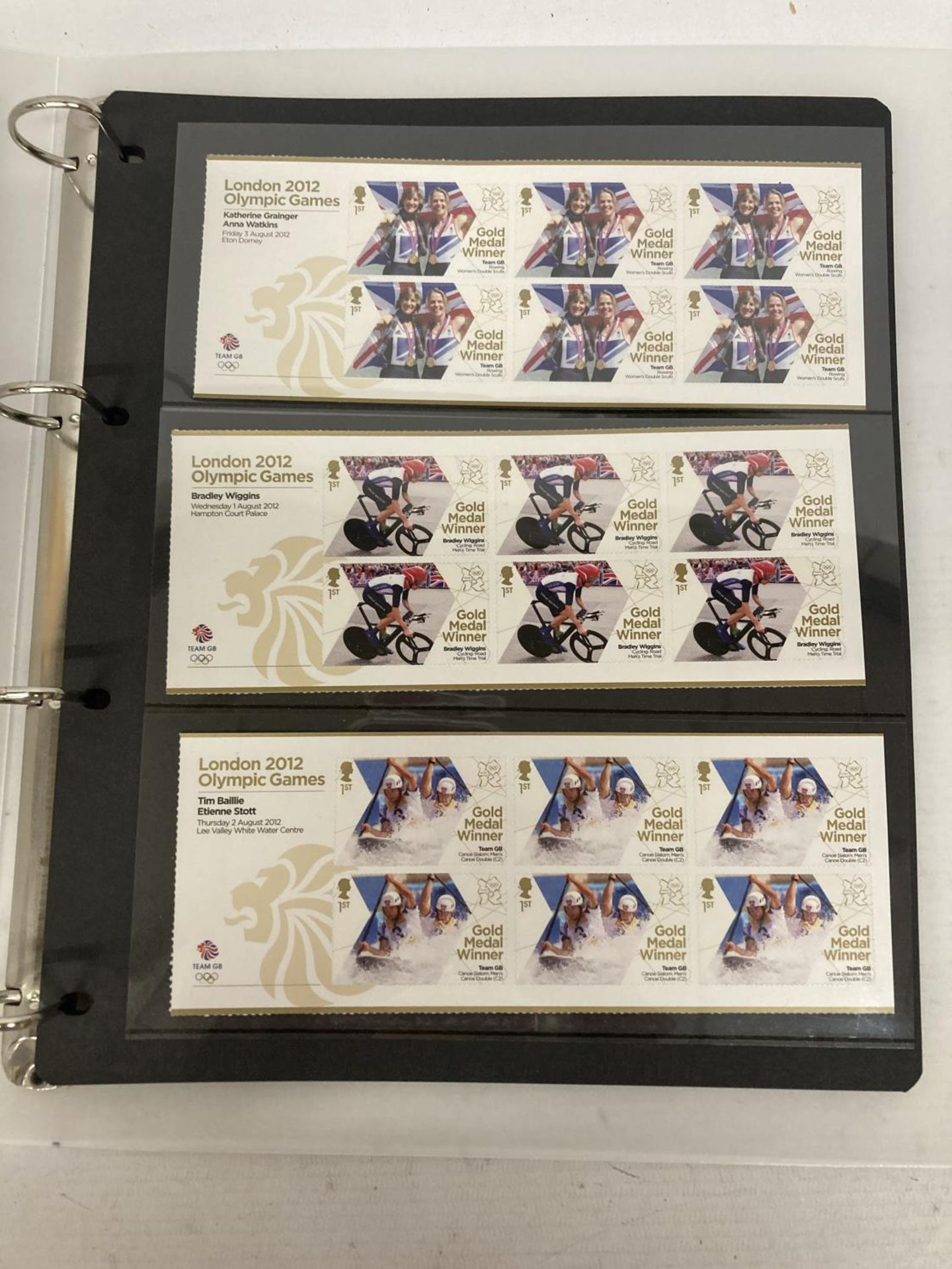 A LONDON 2012 TEAM GB GOLD MEDAL WINNERS STAMP COLLECTION FOLDER - Image 2 of 7