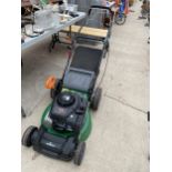 A HAWKSMOOR PETROL LAWN MOWER WITH GRASS BOX