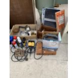AN ASSORTMENT OF ITEMS TO INCLUDE GLASS WARE, FLY SPRAY AND A JCB EXTENSION LEAD ETC
