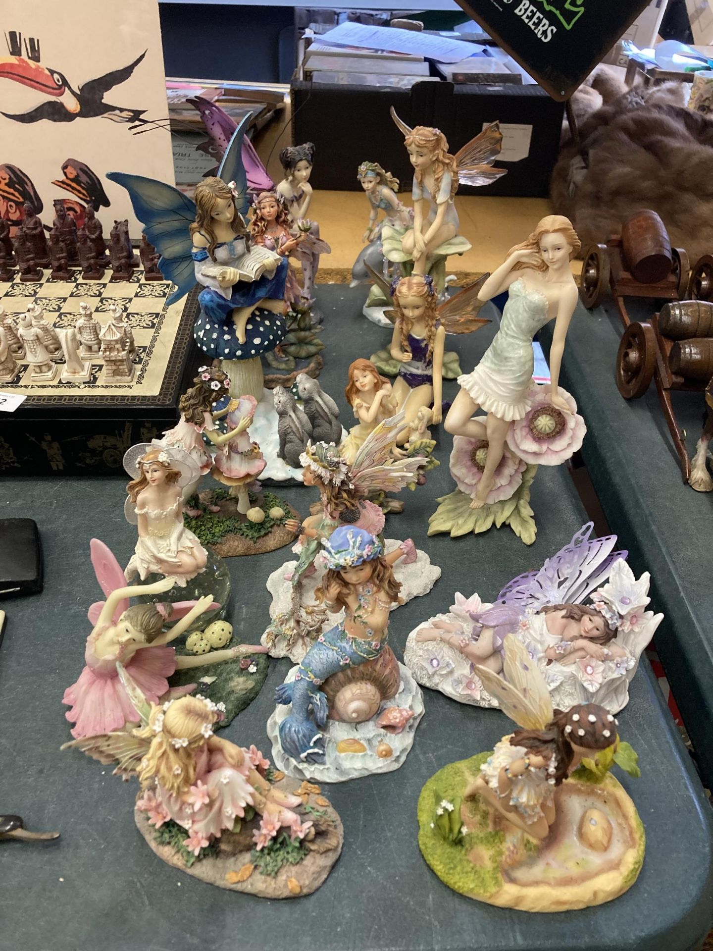 A COLLECTION FAIRY RESIN FIGURES
