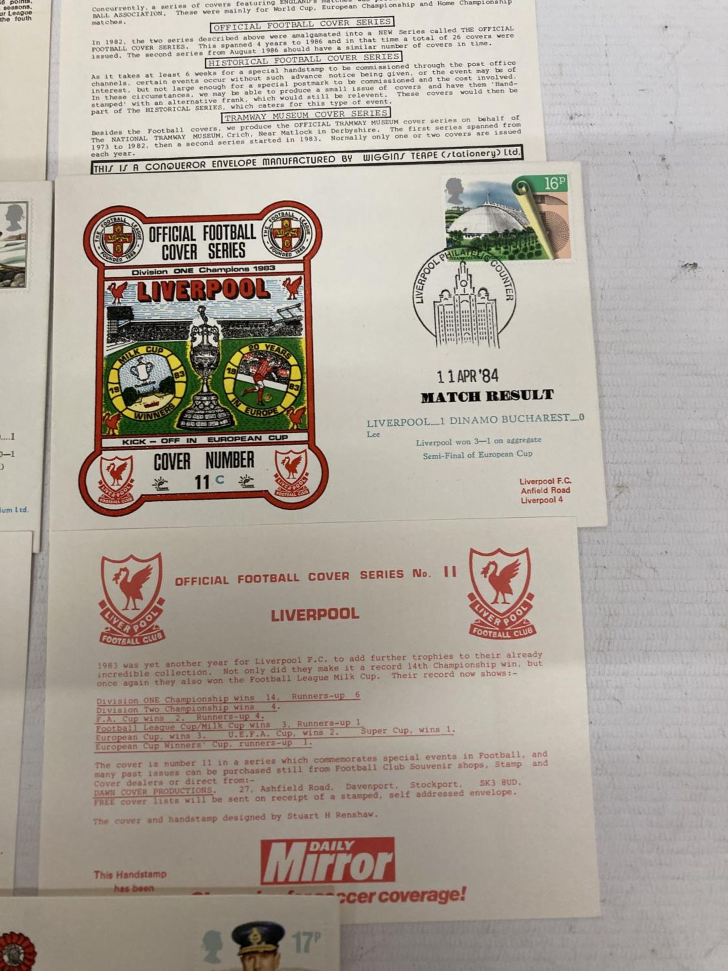 A SELECTION OF LIVERPOOL FOOTBALL CLUB 1972 - 1986 FLOWN COVERS TOGETHER WITH CUP FINAL SPECIAL - Image 5 of 6