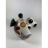 A LORNA BAILEY HANDPAINTED AND SIGNED BALLOON HANDLED TEAPOT TROPICANA