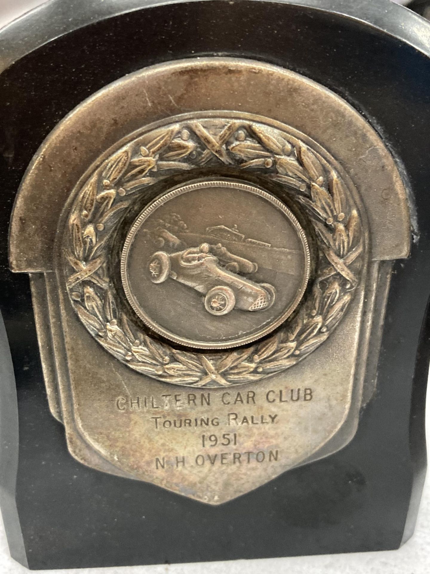 TWO CAR TOURING TROPHIES FROM 1951/52, ONE BAKELITE, THE OTHER WOOD - Image 2 of 3