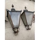 A PAIR OF VINTAGE COPPER COURTYARD LIGHTS