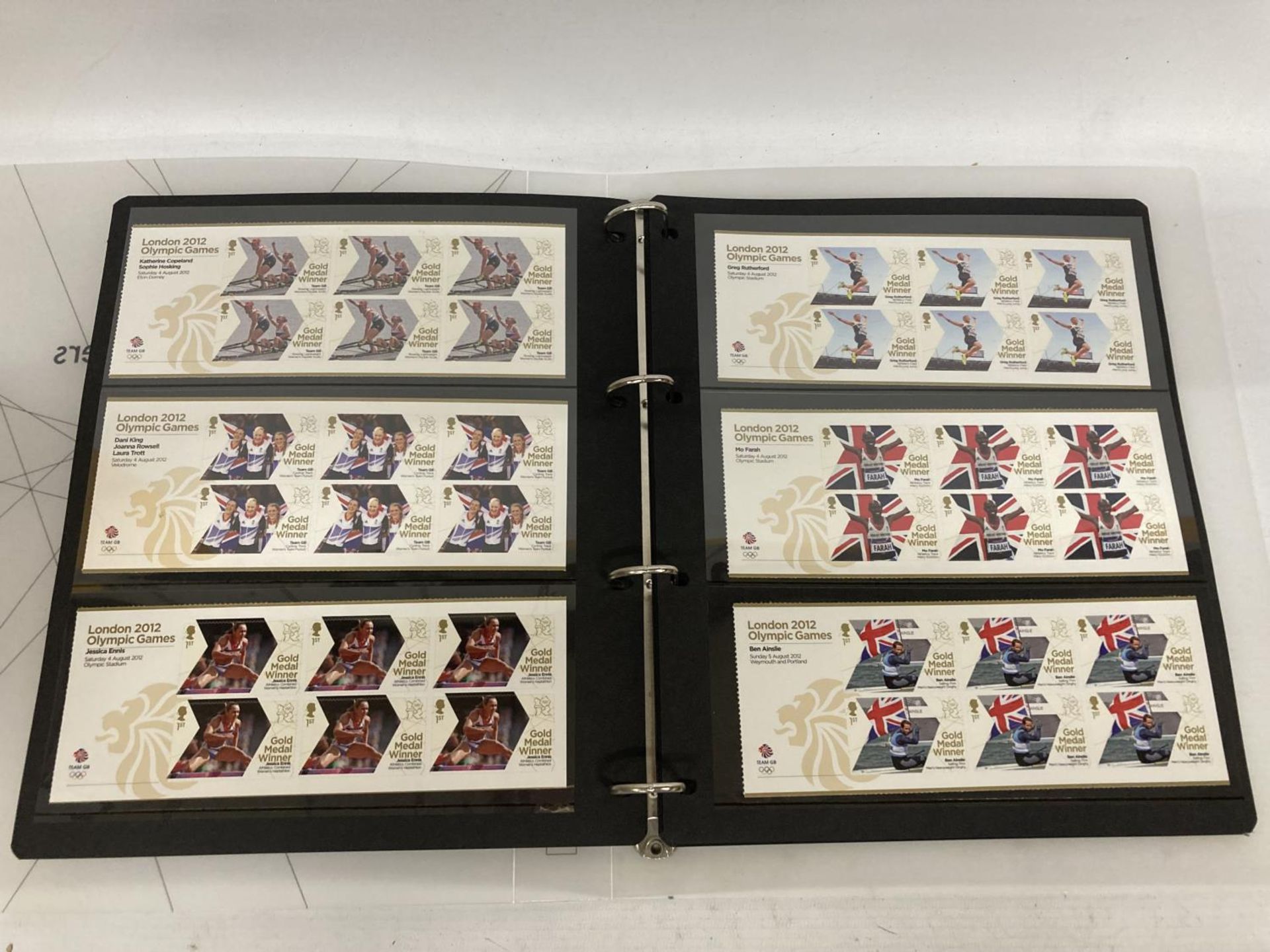 A LONDON 2012 TEAM GB GOLD MEDAL WINNERS STAMP COLLECTION FOLDER - Image 4 of 7