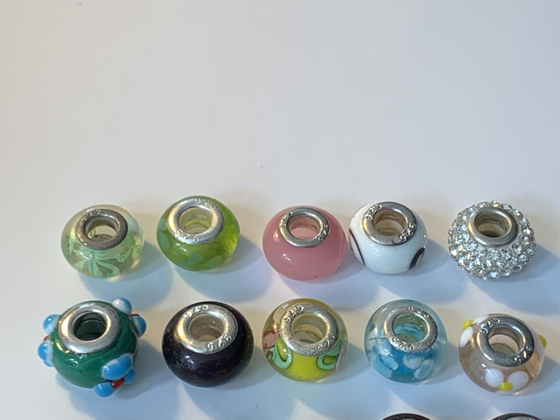 TWENTY SILVER RIMMED MURANO BEADS - Image 2 of 3