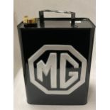 A BLACK MG PETROL CAN