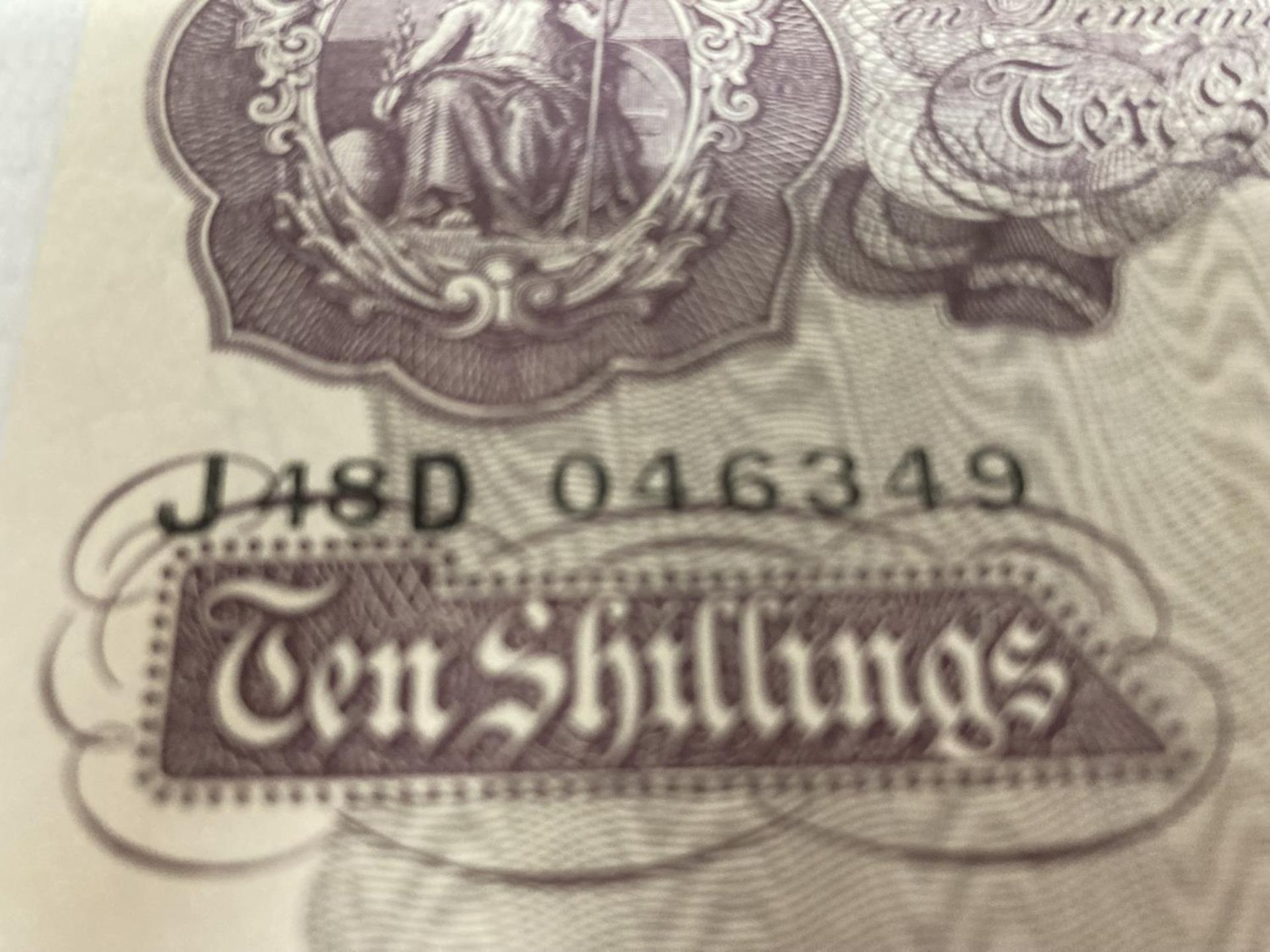 TWO BANK OF ENGLAND MAUVE TEN SHILLINGS NOTES SIGNED PEPPIATT (1934-1949) - Image 4 of 5