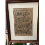 A FRAMED VINTAGE 'ILLUSTRATED LONDON NEWS' CHRISTMAS EDITION PAGE