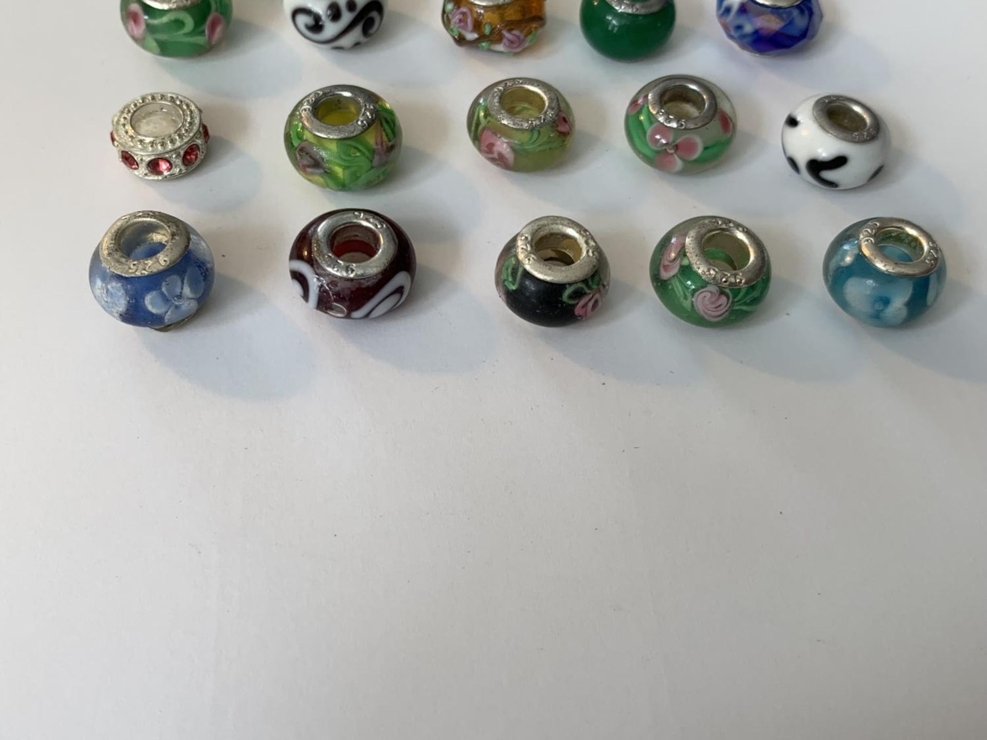 TWENTY SILVER RIMMED MURANO BEADS - Image 3 of 3