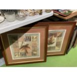 A PAIR OF FRAMED FLORAL PRINTS