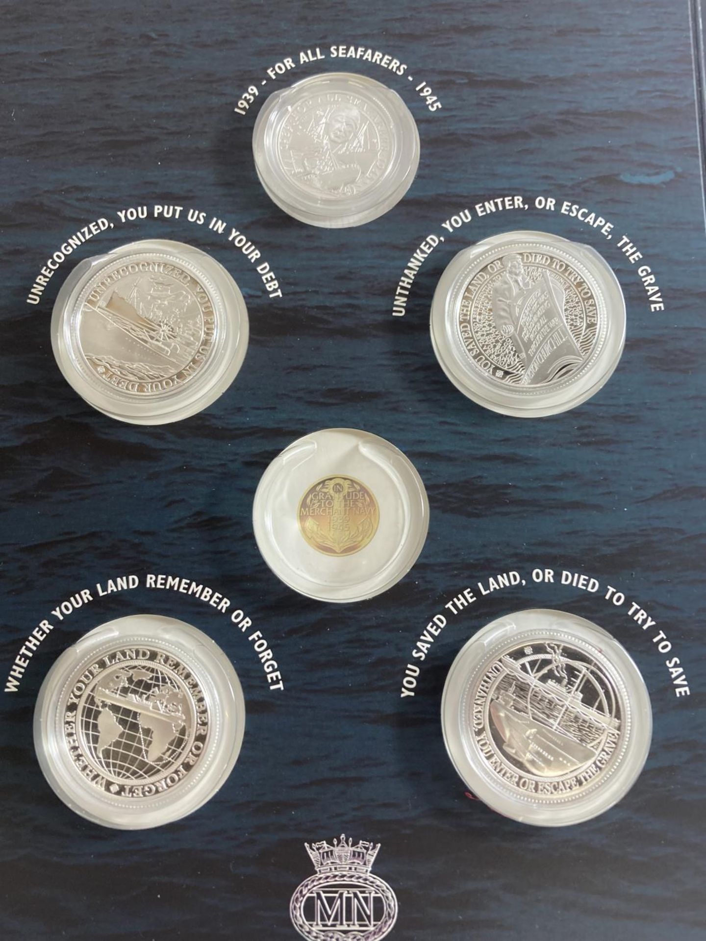 THE BATTLE OF THE ATLANTIC , 5 COIN SET OUT OF SET OF 6 . INCLUDES 1 X £20 COIN , 4 X HALF CROWNS - Image 3 of 5