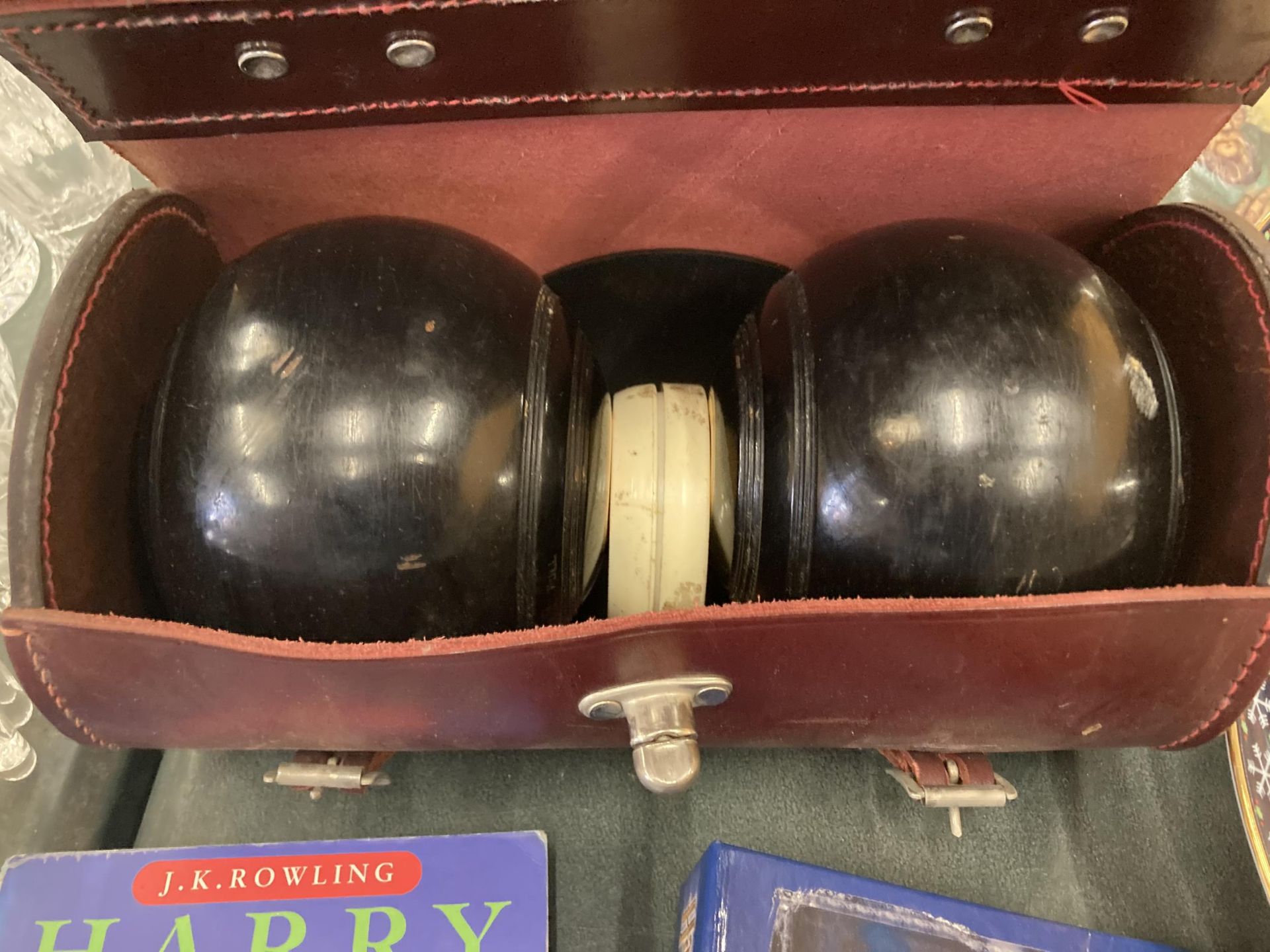 A CASED SET OF VINTAGE WOODEN BOWLS - Image 2 of 2