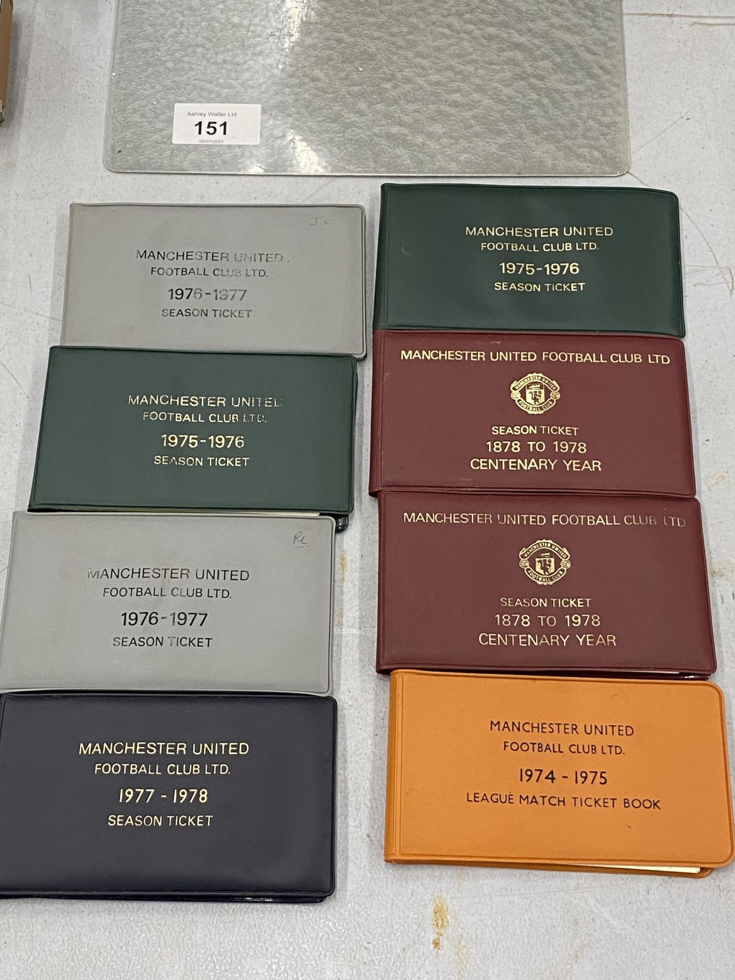 EIGHT 1970'S MANCHESTER UNITED SEASON TICKETS