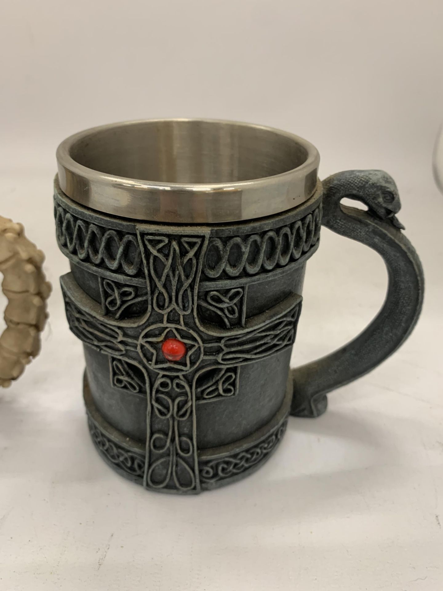 TWO GOTHIC STYLE TANKARDS - Image 2 of 3
