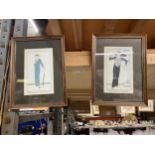 A PAIR OF FRAMED ART DECO STYLE FRENCH PRINTS