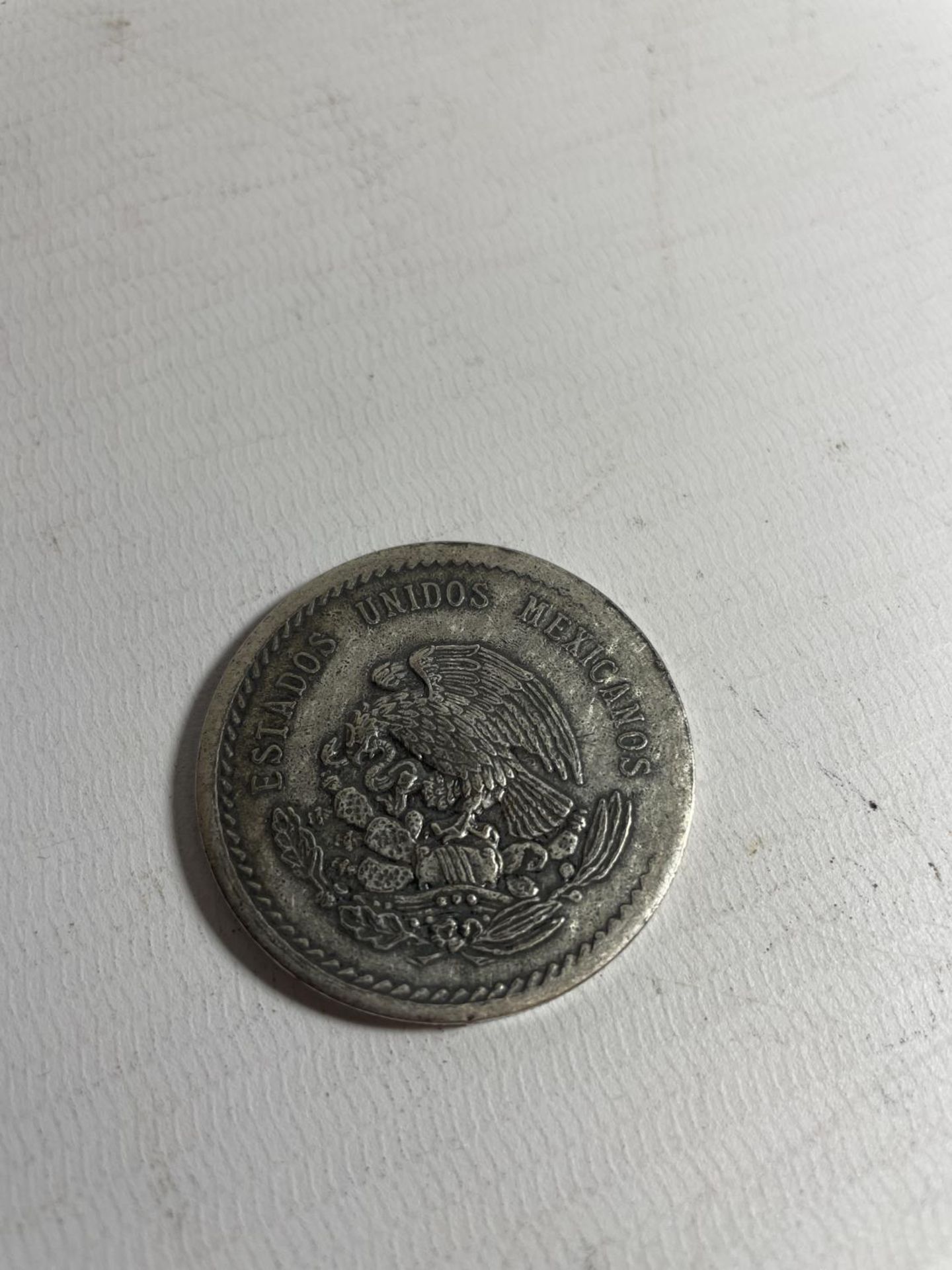 MEXICO , 1848 , 50 PESO SILVER COIN . - Image 2 of 2