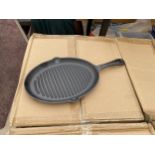 APPROXIMATELY TEN AS NEW AND BOXED CAST IRON SKILLET PANS