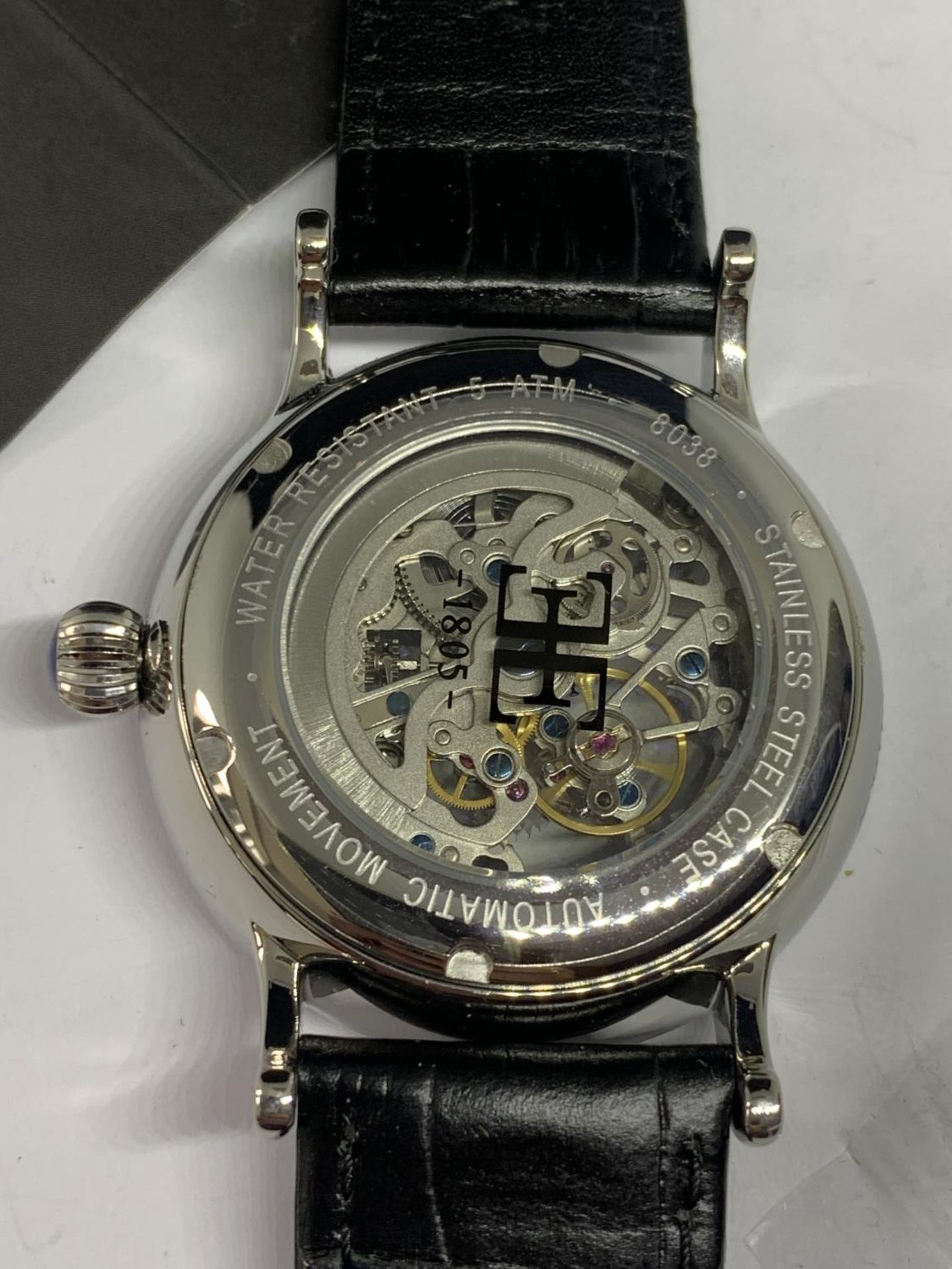 A GENTS EARNSHAW SKELETON AUTOMATIC WRISTWATCH - Bild 4 aus 4