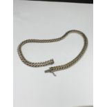 A HEAVY SILVER NECKLACE GROSS WEIGHT 77.11 GRAMS