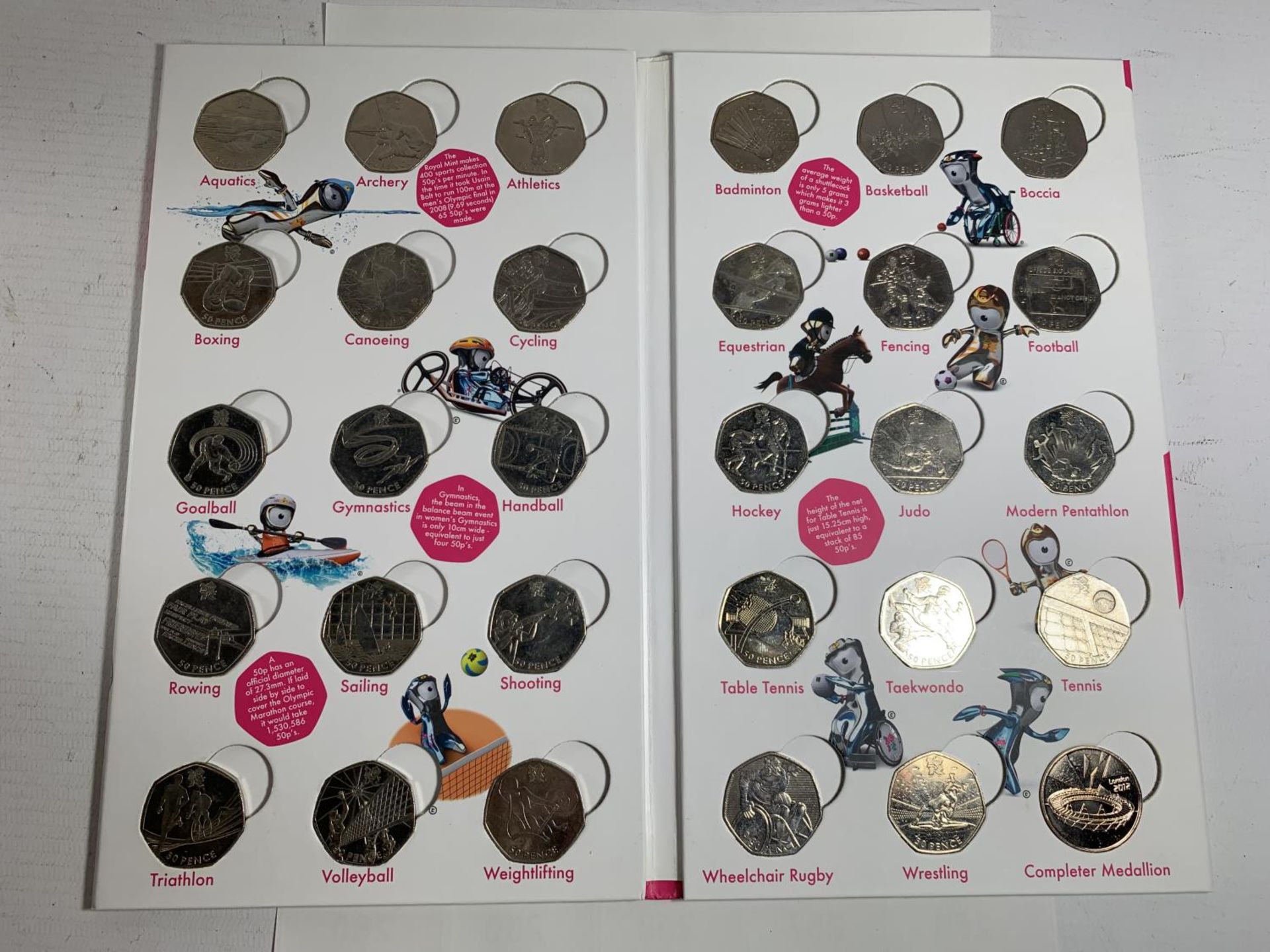 THE OFFICIAL ROYAL MINT LONDON 2012 50P SPORTS COLLECTION ALBUM - Image 2 of 5