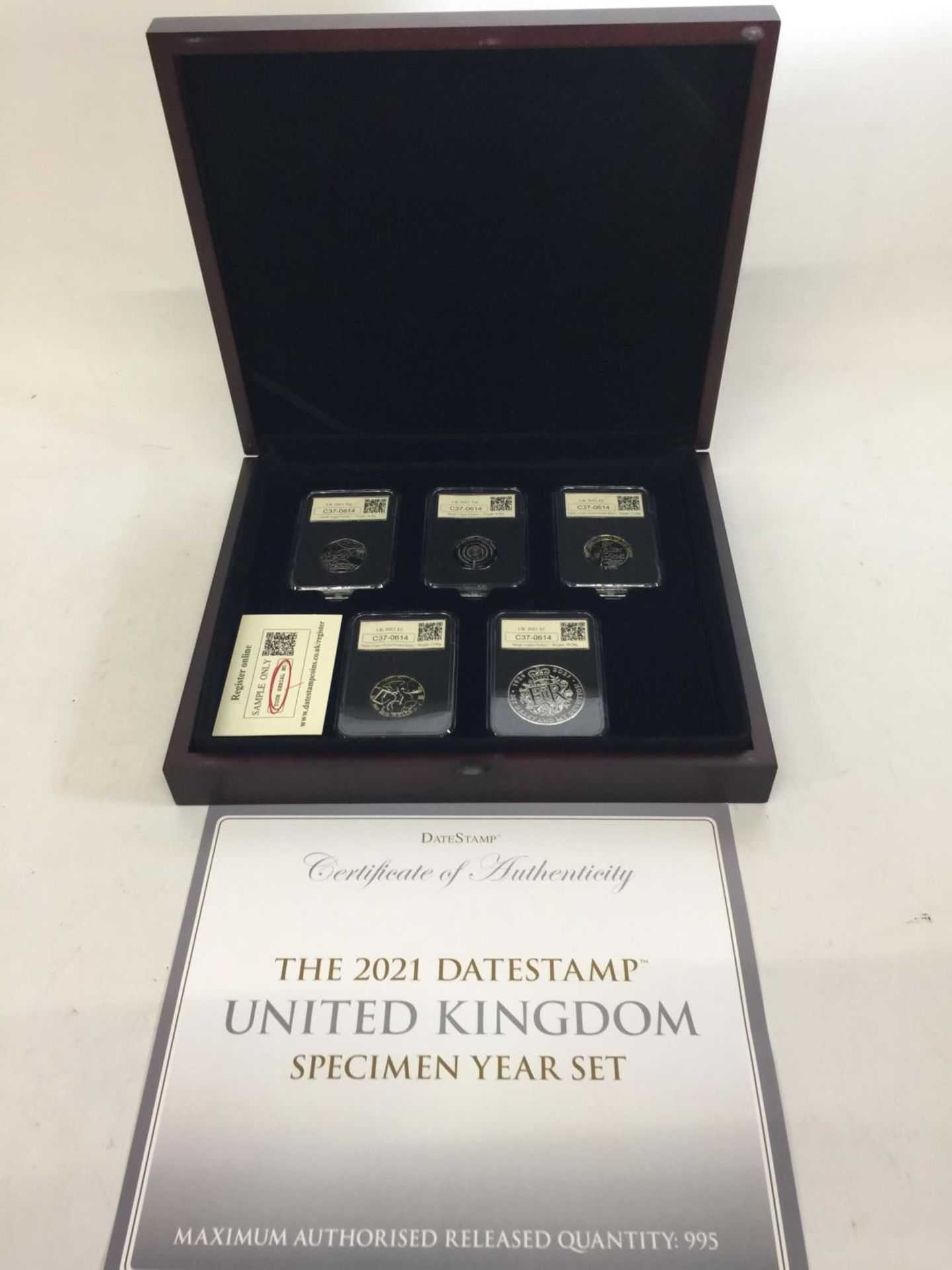 THE 2021 DATESTAMP , UK , SPECIMEN YEAR SET , BOXED WITH ORIGINAL RECEIPT .