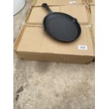 APPROXIMATELY TEN AS NEW AND BOXED CAST IRON SKILLET PANS