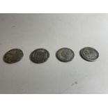 SPAIN , A SELECTION OF 5 SILVER COINS , 5 PESETA , DATED : 1752, 1869, 1871, 1883