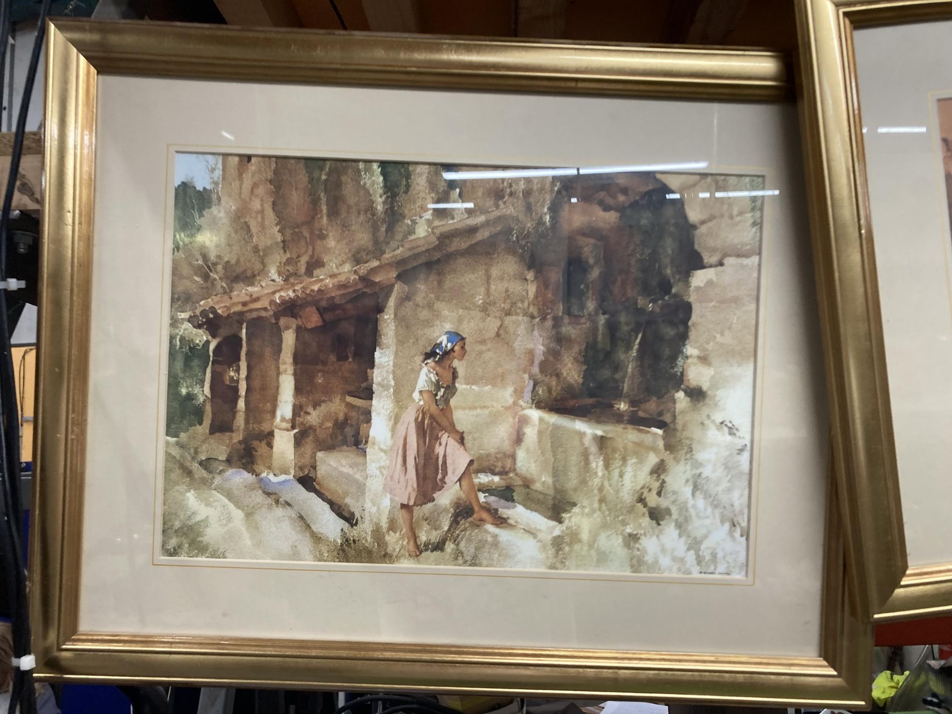 A PAIR OF GILT FRAMED WILLIAM RUSSEL FLINT PRINTS - Image 2 of 3