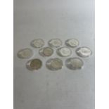 A SELECTION OF 10 USA SILVER $1 COINS , EACH ENCAPSULATED , DATED : 1890, 1922, 1987-8 , 1989 X 2,