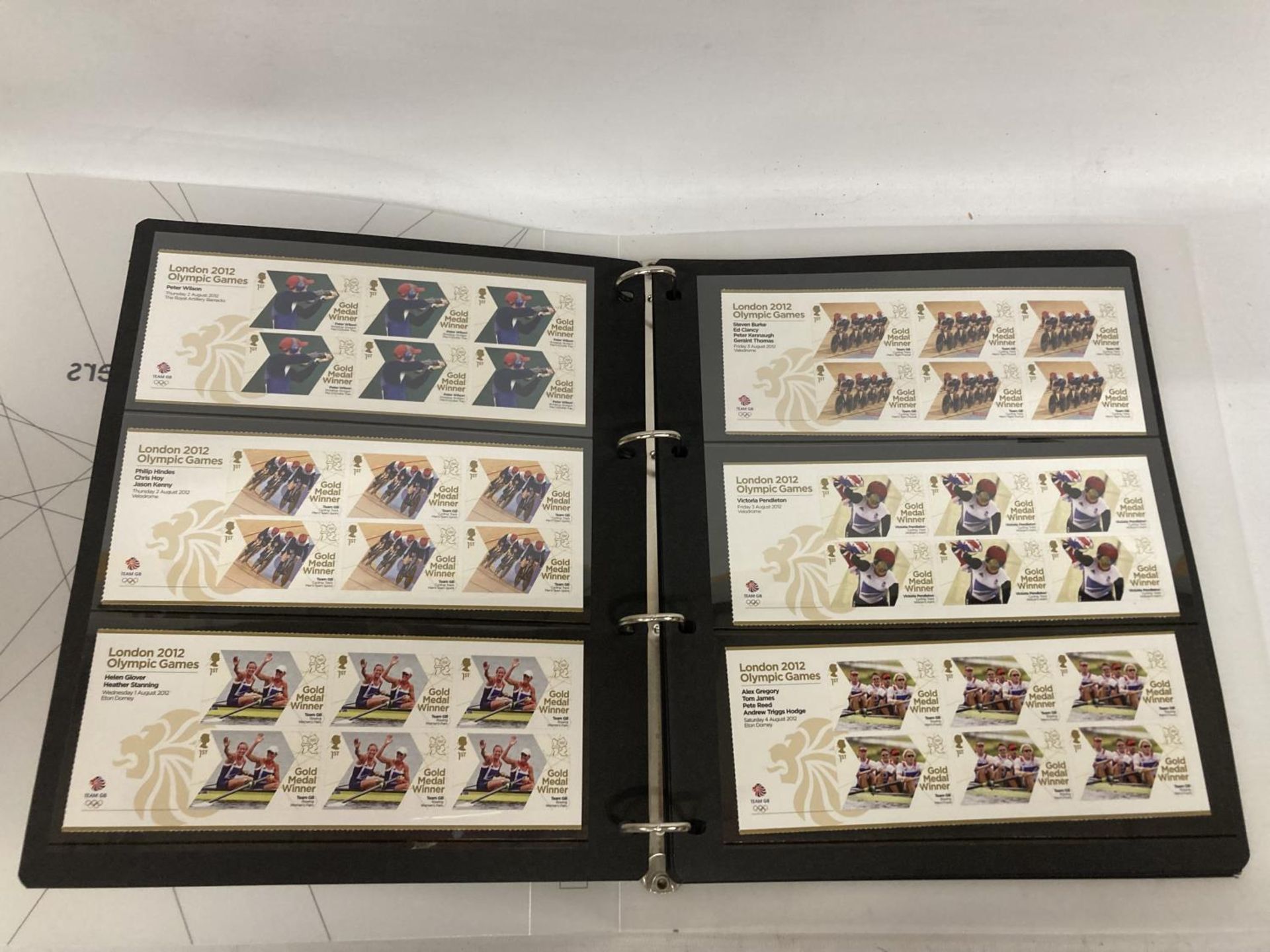 A LONDON 2012 TEAM GB GOLD MEDAL WINNERS STAMP COLLECTION FOLDER - Image 3 of 7