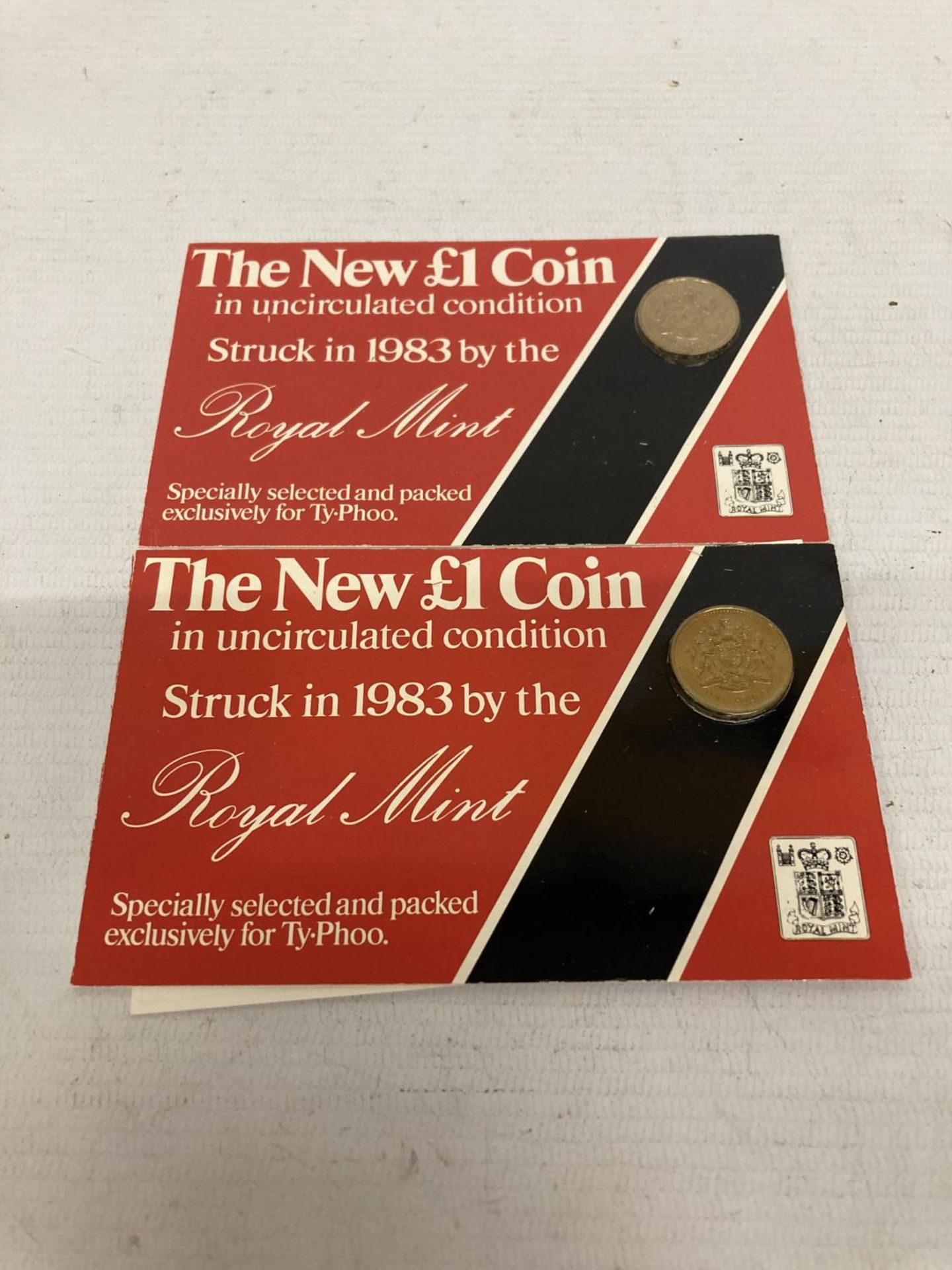 TWO NEW ONE POUND COINS IN UNCIRCULATED CONDITION STRUCK IN 1993 BY THE ROYAL MINT SPECIALLY