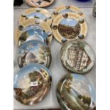 A LARGE QUANTITY OF CABINET/WALL PLATES TO INCLUDE RURAL SCENES