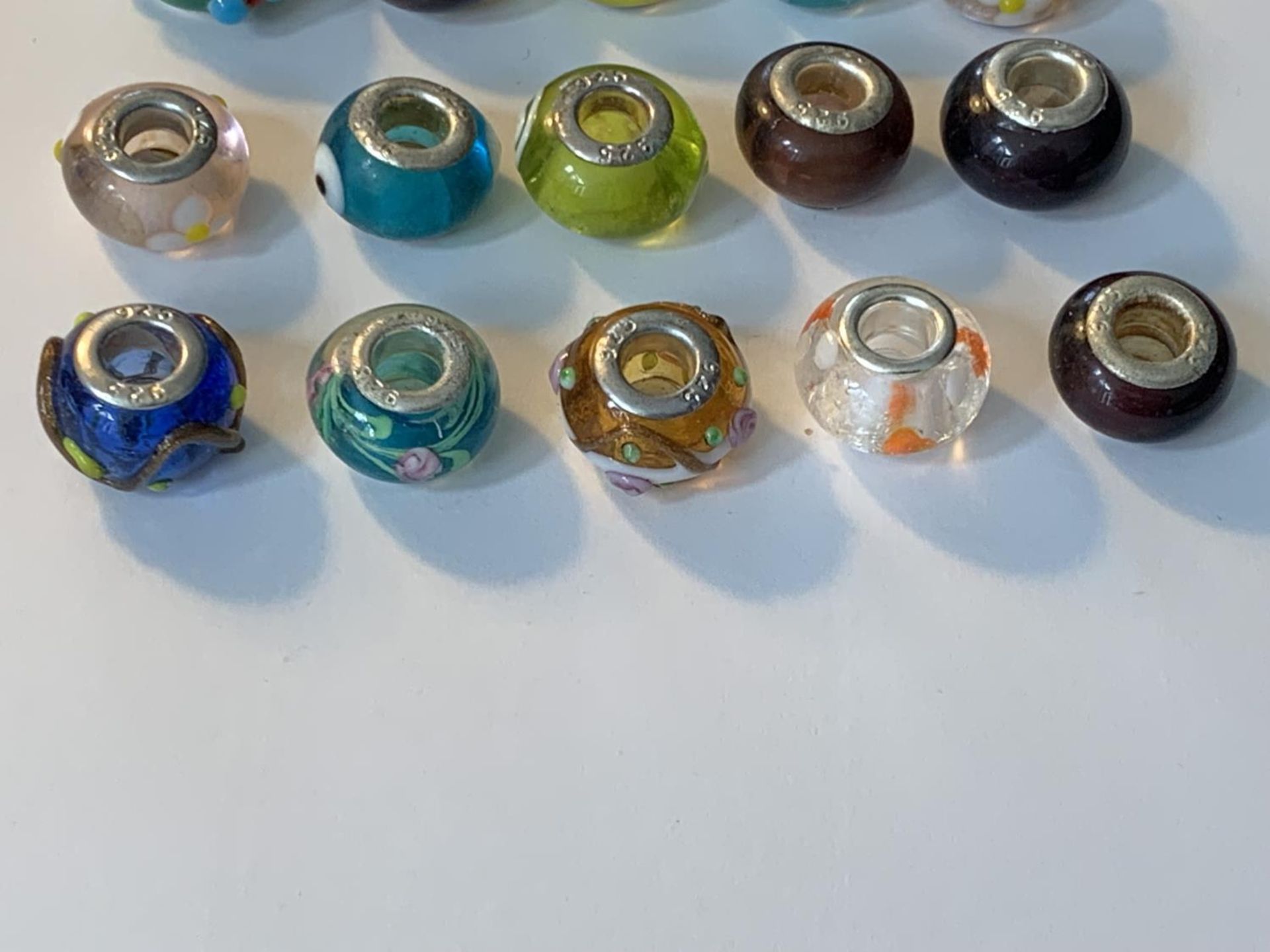 TWENTY SILVER RIMMED MURANO BEADS - Image 3 of 3