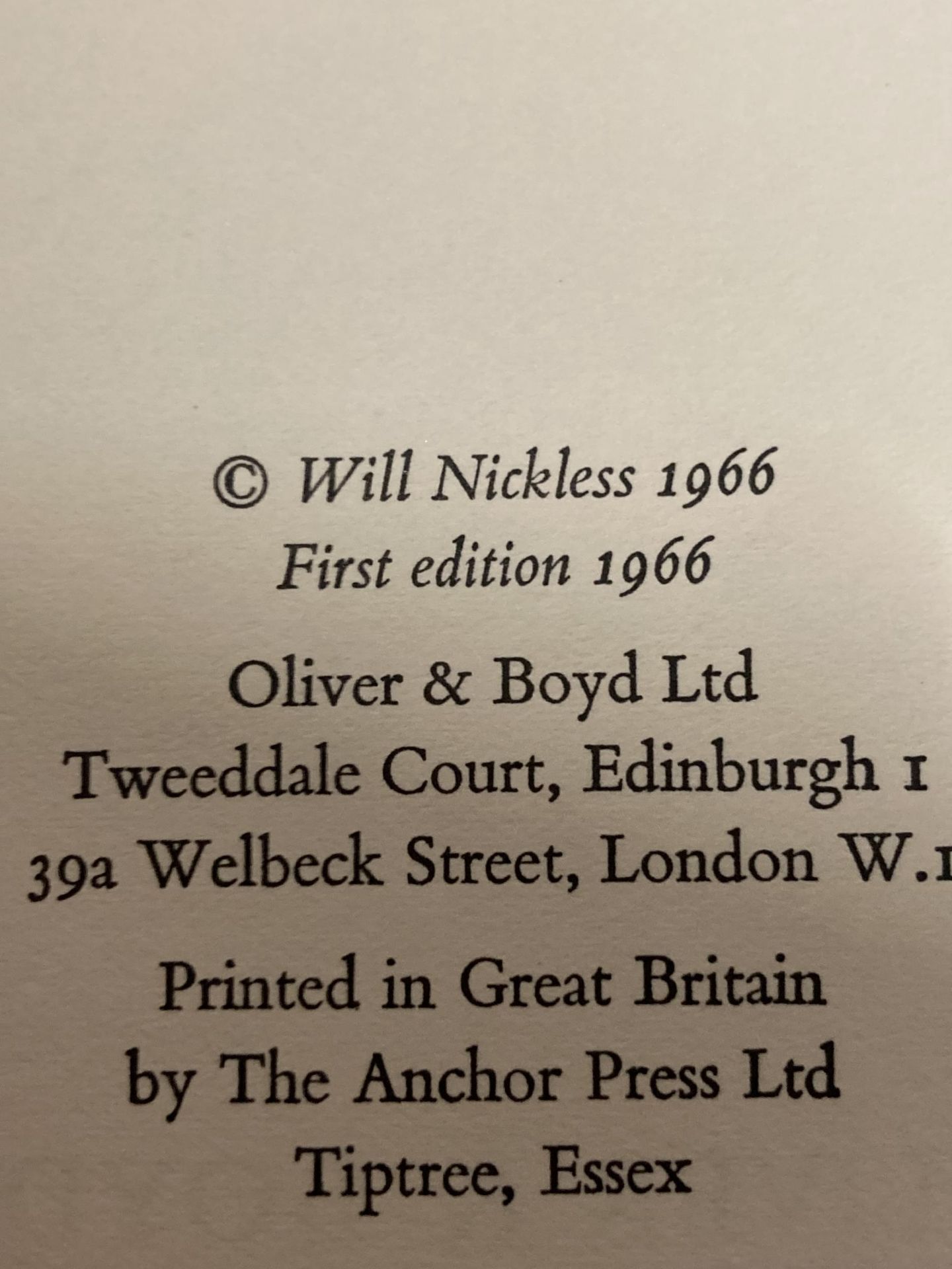 WILL NICKLESS, THE NITEHOOD, 1966, 1ST EDITION BOOK - Image 2 of 2