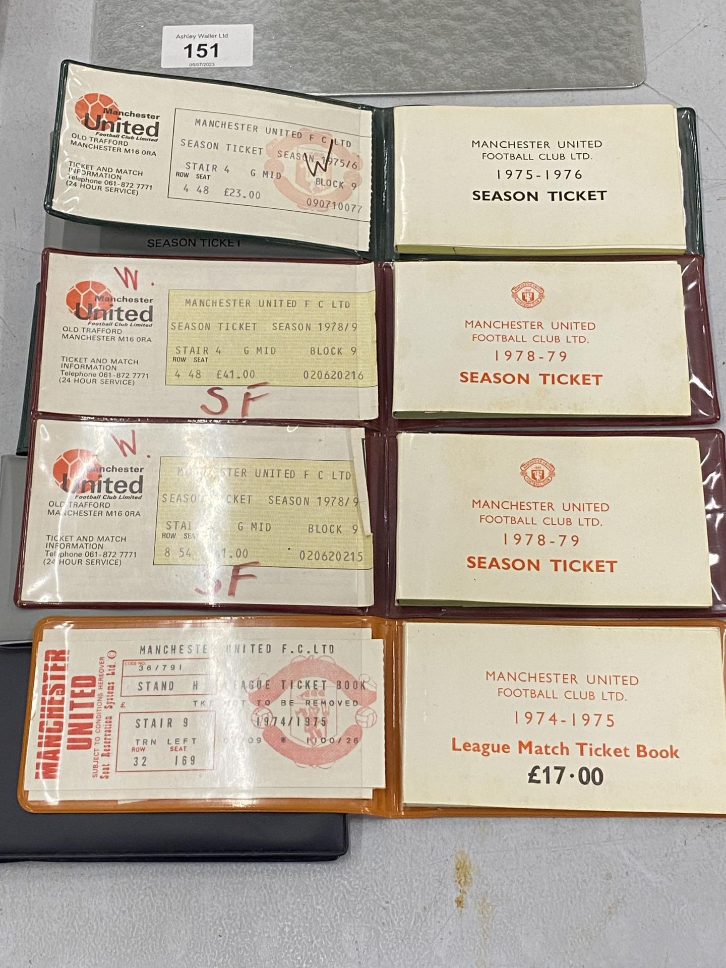 EIGHT 1970'S MANCHESTER UNITED SEASON TICKETS - Image 2 of 3