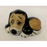 A LORNA BAILEY HAND PAINTED AND SIGNED DOZY DOG