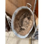 A VINTAGE GALVANISED TIN BATH