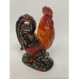 AN ANITA HARRIS COCKEREL FIGURE HAND PAINTED AND SIGNED IN GOLD