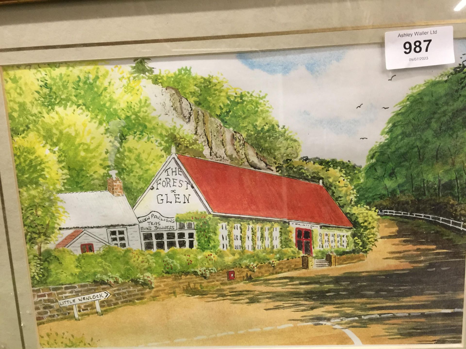 A WATERCOLOUR OF THE FOREST GLEN PUB, LITTLE WENLOCK HILL, SHROPSHIRE - Image 2 of 2