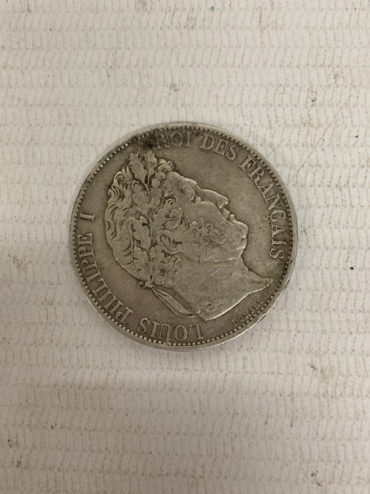 FRANCE , 1844 SILVER 5 FRANCS COIN , FINE CONDITION